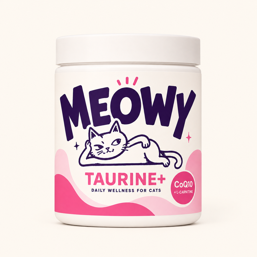 Meowy Taurine+ jar — daily taurine supplement for cats